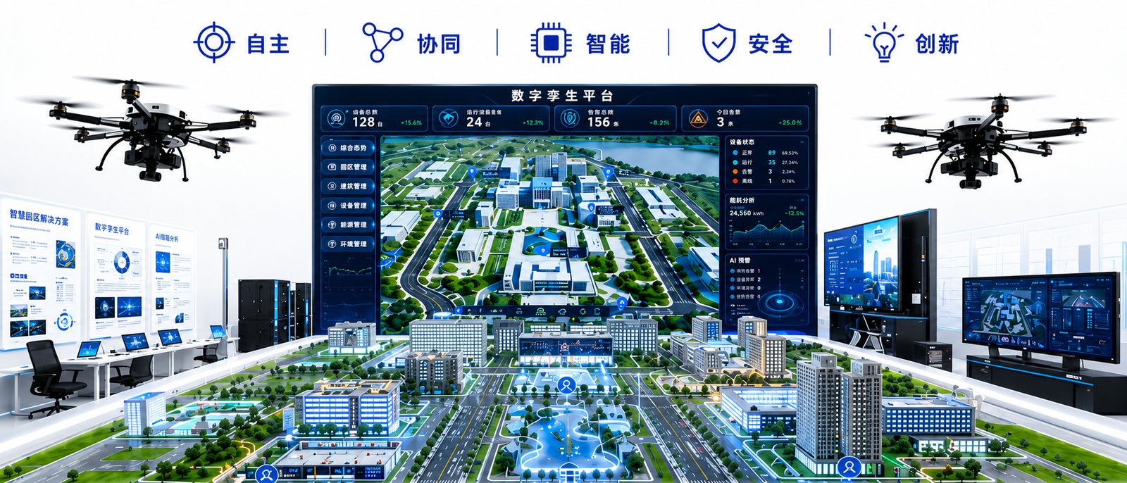自主无人系统集群协作与数字孪生立体交通总体场景